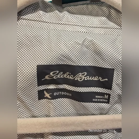 Eddie Bauer Raincoat Windbreaker Women's size MEDIUM, Teal - Picture 6 of 8